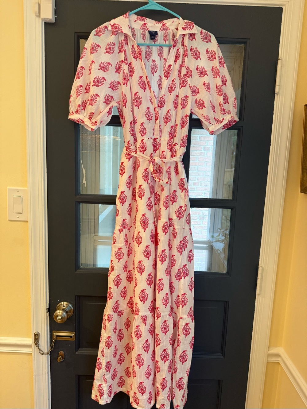 Roller Rabbit Target Colab White Maxi Dress with Pink Floral Print size XS